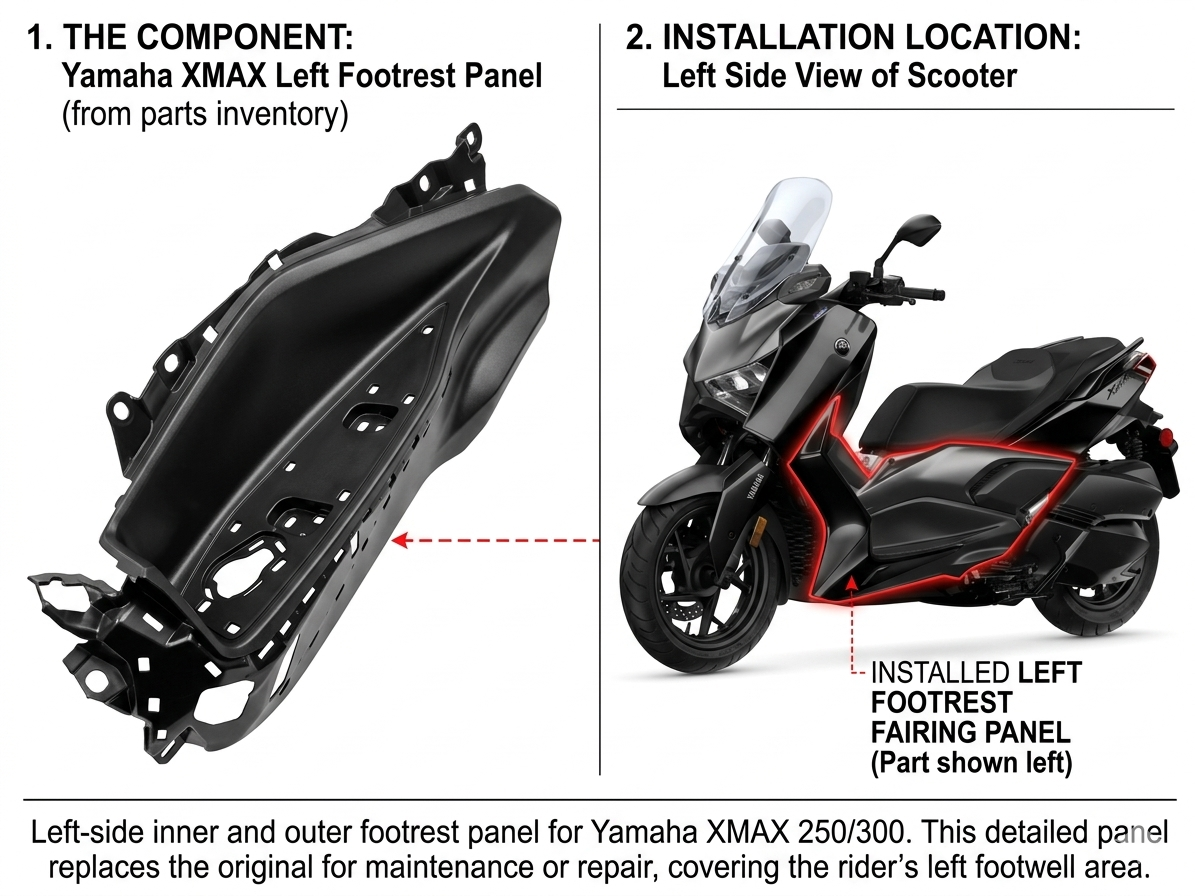 Genuine Left Board Footrest Fairing For Yamaha X-Max BKA-F7481-00 300 2023-2025