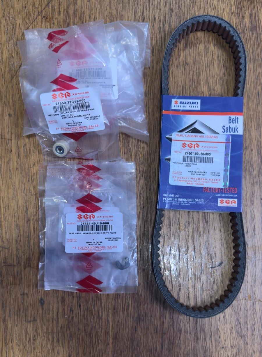 GENUINE SUZUKI UK110 ADDRESS 15-20 CLUTCH DRIVE V-BELT 27601-09J50-0000 Full Kit