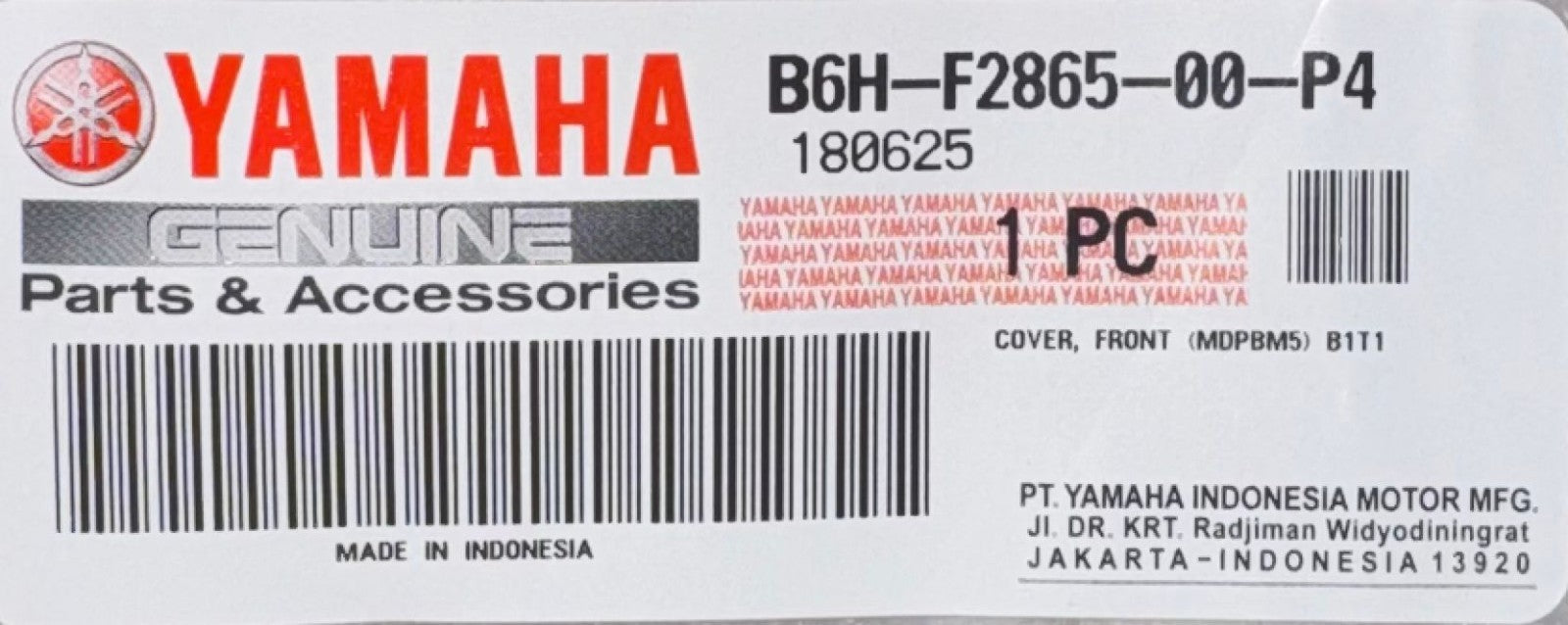 Genuine Yamaha NMAX 125 2021-24 Front Centre V Shape Cover Blue B6H-F2865-00-P4