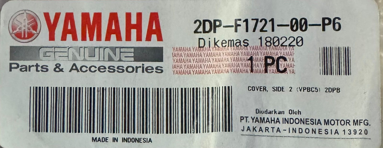 Genuine Yamaha NMAX 125 2015–2020 Right Side Cover 2DP-F1721-00-P0 Blue