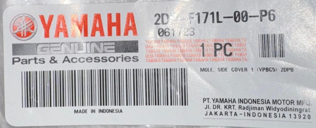 YAMAHA Mole, Side Cover 1, 2DP-F171L-00-P1 OEM GPD125-ANMAX GPD125 Blue