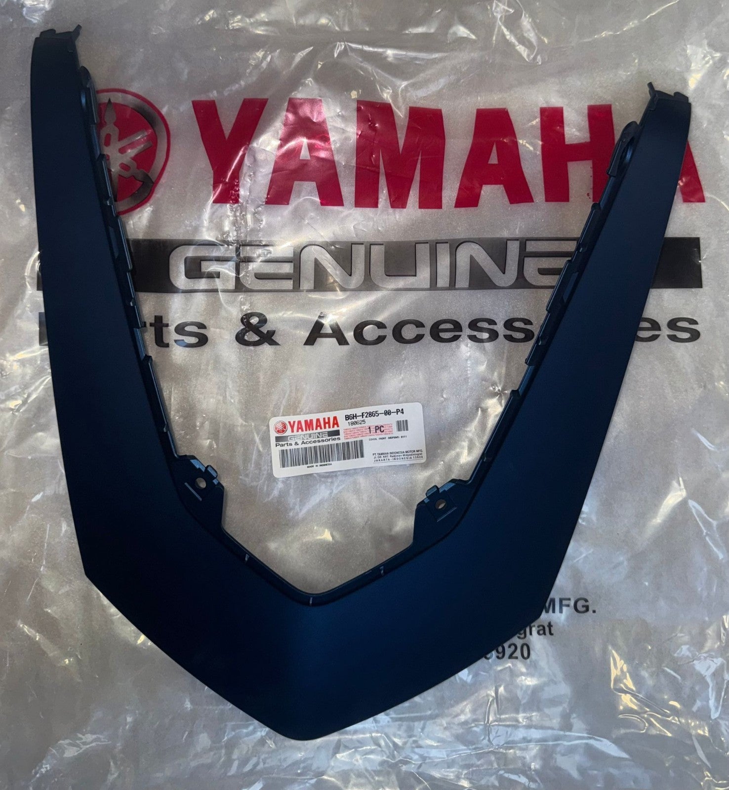 Genuine Yamaha NMAX 125 2021-24 Front Centre V Shape Cover Blue B6H-F2865-00-P4