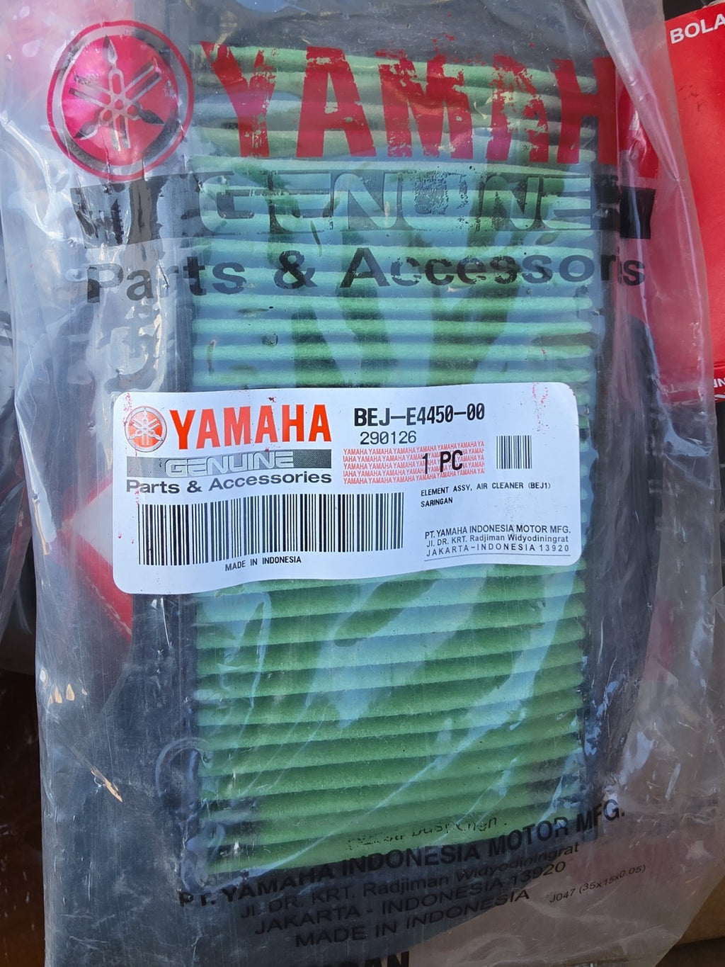 Yamaha BEJ-E4450-00 Genuine Air Filter Element AIR CLEANER New Genuine Part 