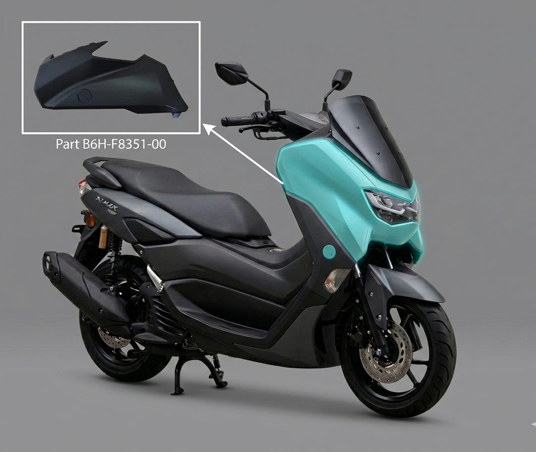 yamaha nmax 125 2025 Front Side Right Panle Black Matte