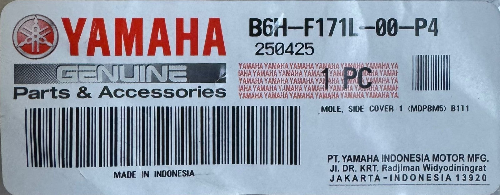 Fits Yamaha NMax Left Side Lower Mole Cover Left B6H-F171M-00-P4 2021-2024 Matte