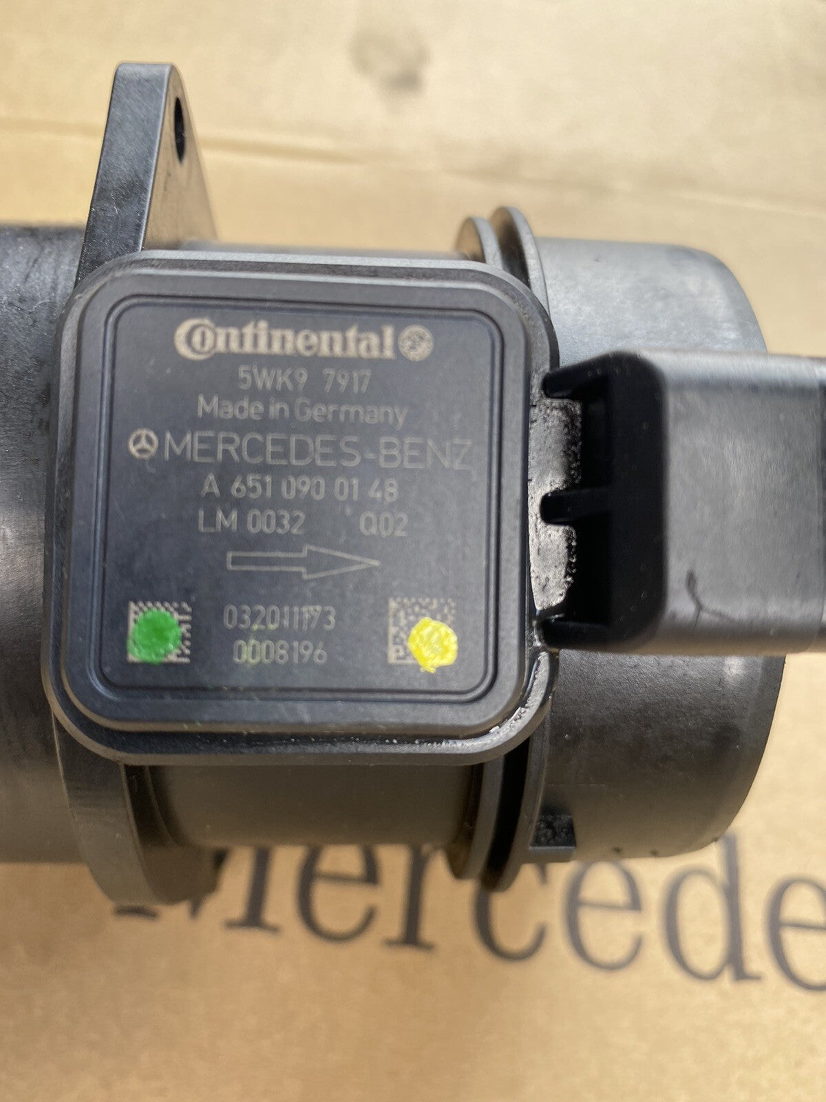 Genuine MASS AIR FLOW METER .  MERCEDES SPRINTER , VITO A6510900148  Continental