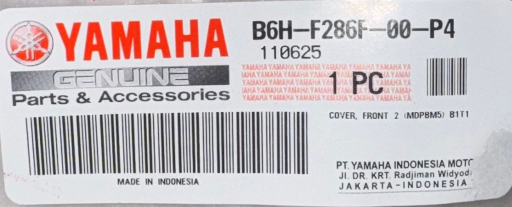 Genuine Yamaha NMAX N MAX 125 2021–2023 – Front Cover 2 – B6H-F286F-00-P4– BLUE 