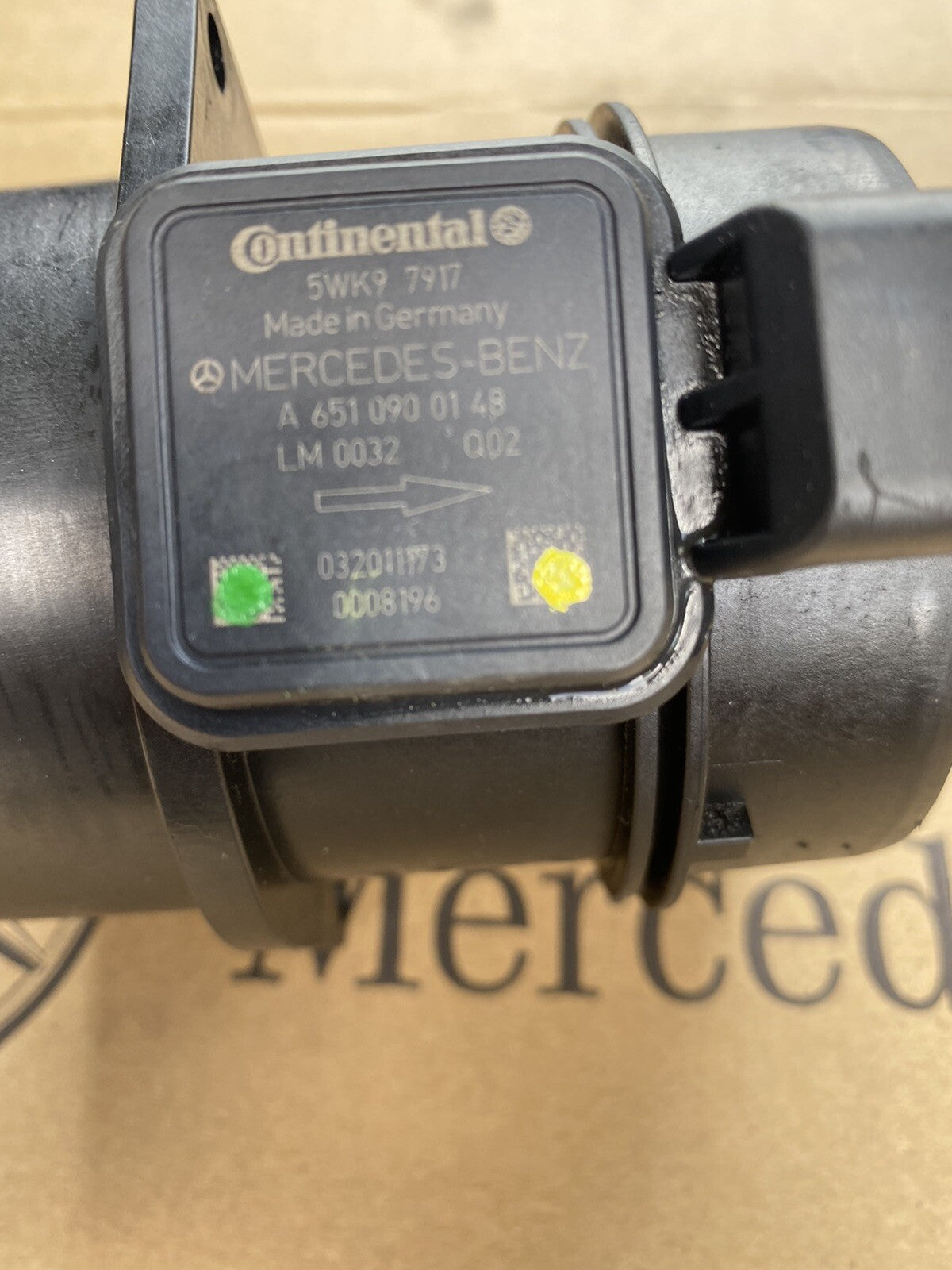 Genuine MASS AIR FLOW METER .  MERCEDES SPRINTER , VITO A6510900148  Continental