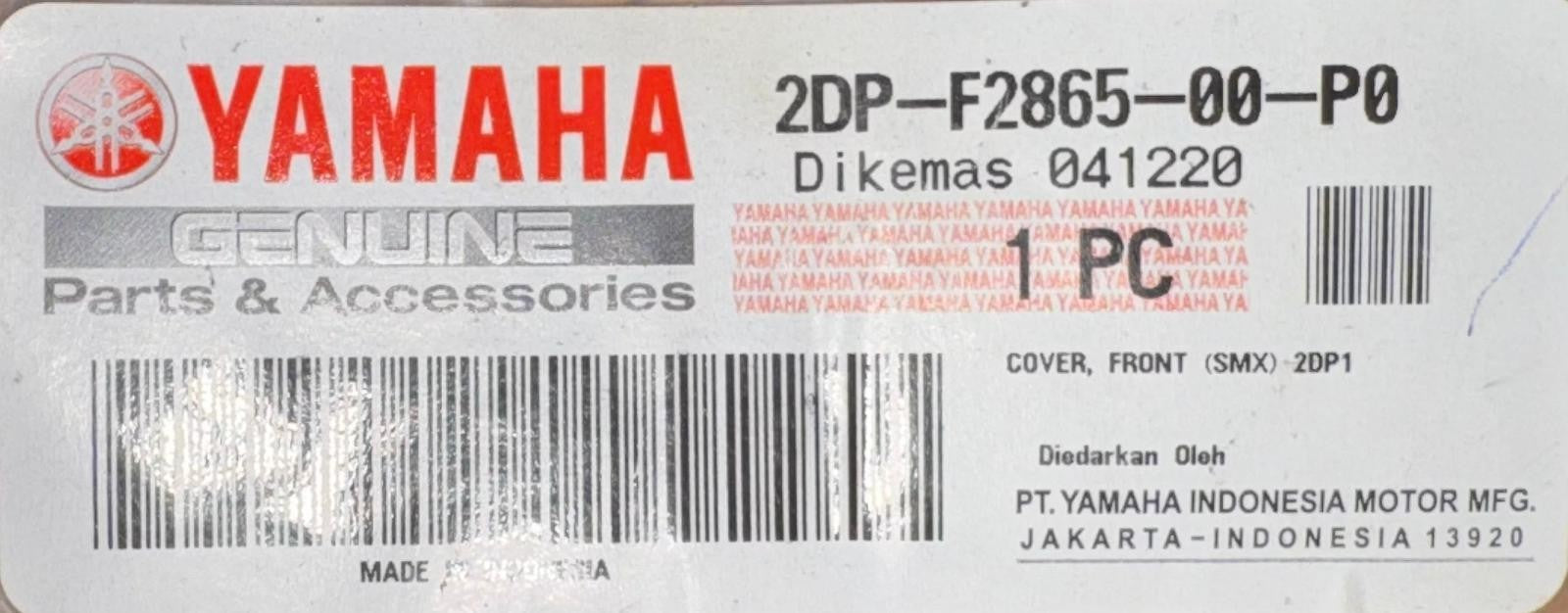 Genuine YAMAHA Cover, Front, 2DP-F2865-00-P0 OEM GPD125-ANMAX GPD125 Black