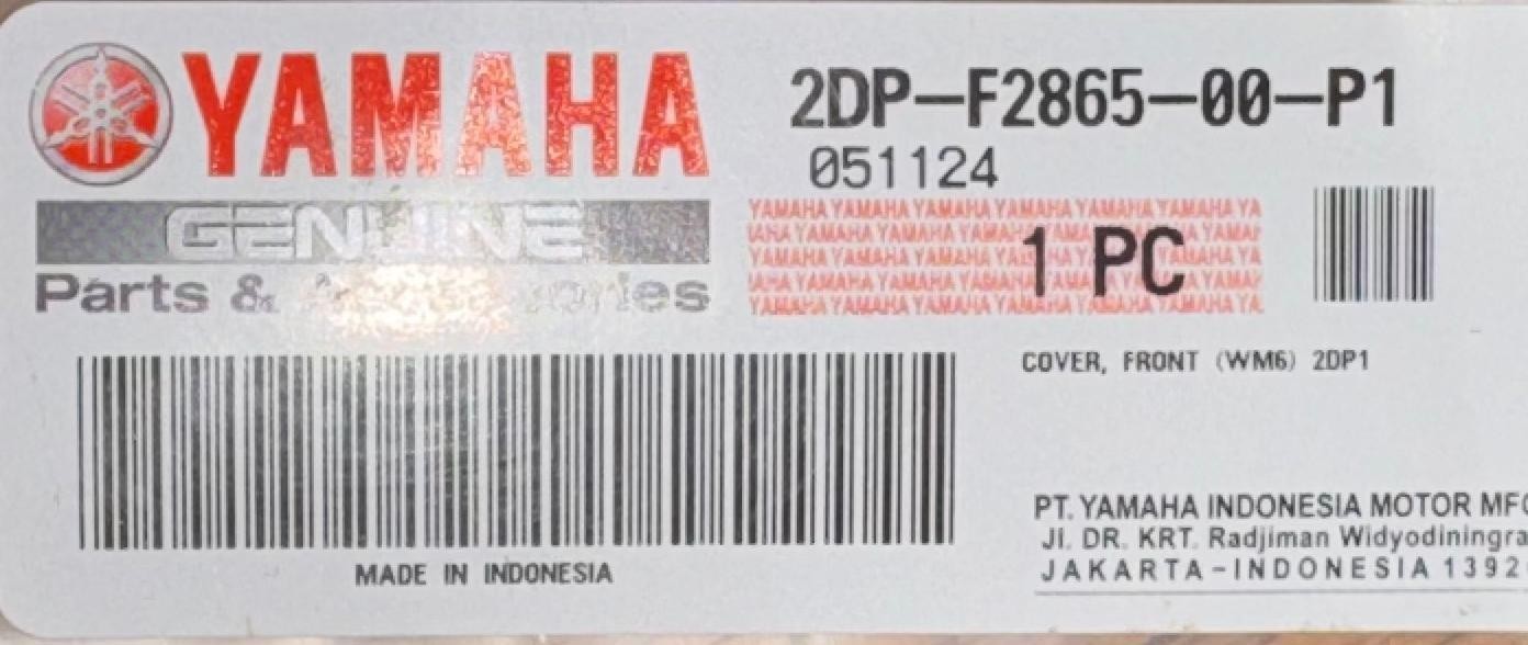Genuine YAMAHA Cover, Front, 2DP-F2865-00-P1 OEM GPD125-ANMAX GPD125 White